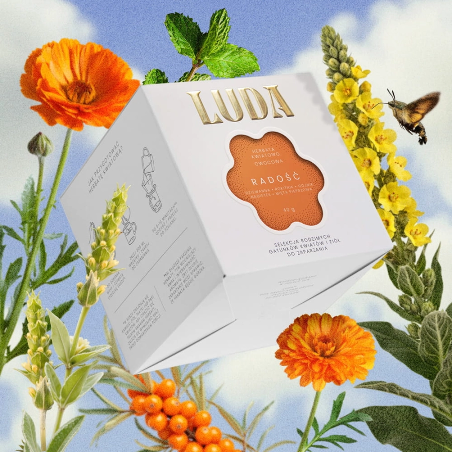 Herbata kwiatowo-owocowa Radość – baner produktowy LUDA